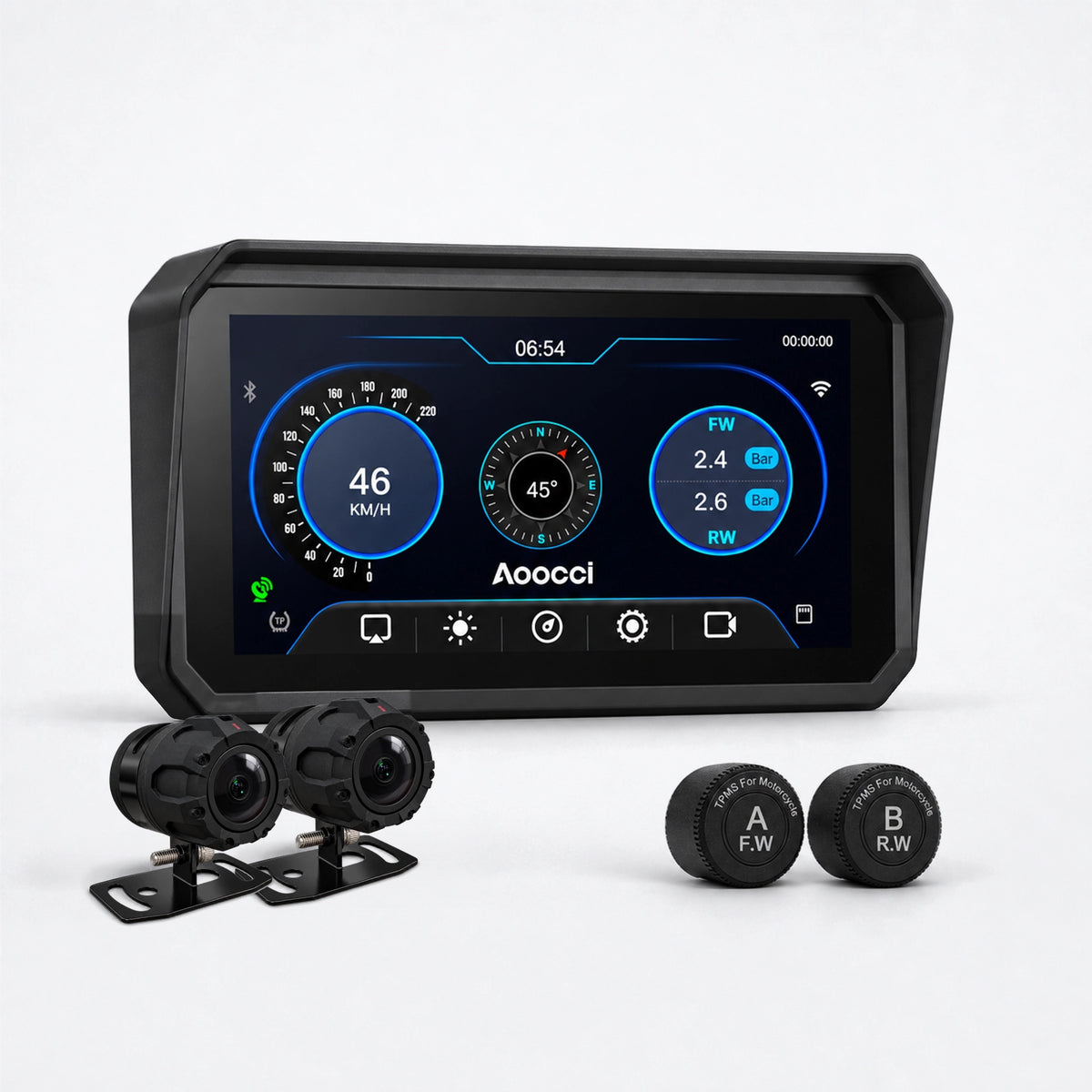 BM6/BM7 – Display Wireless CarPlay & Android Auto per BMW Motorrad con Cradle OEM (Navigation Preparation) + Wonder Wheel