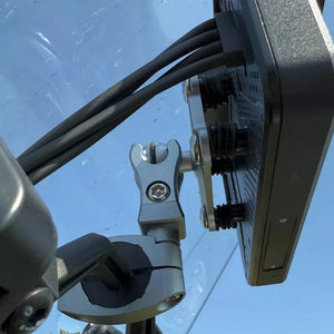 Vista inferiore del supporto manubrio Aoocci C6 Pro e gestione ordinata dei cavi