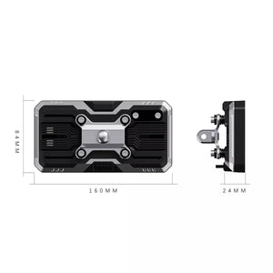 Schema tecnico con dimensioni dello schermo Aoocci C9 Pro: larghezza 160mm e altezza 84mm