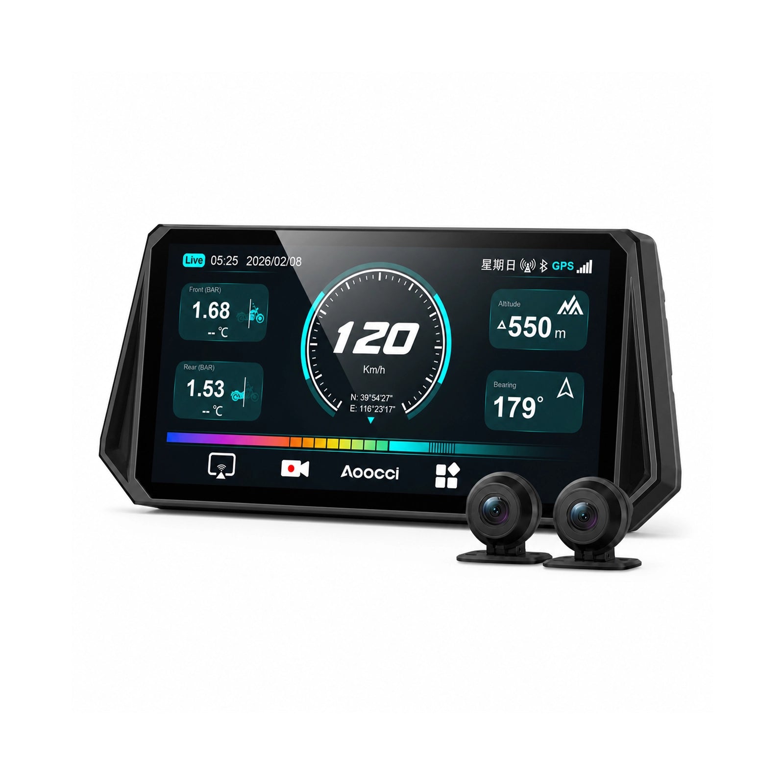 D6A Smart Display Ultra-Wide da 6,1" con Radar BSD 60GHz e TPMS | 2K Dual Dash Cam