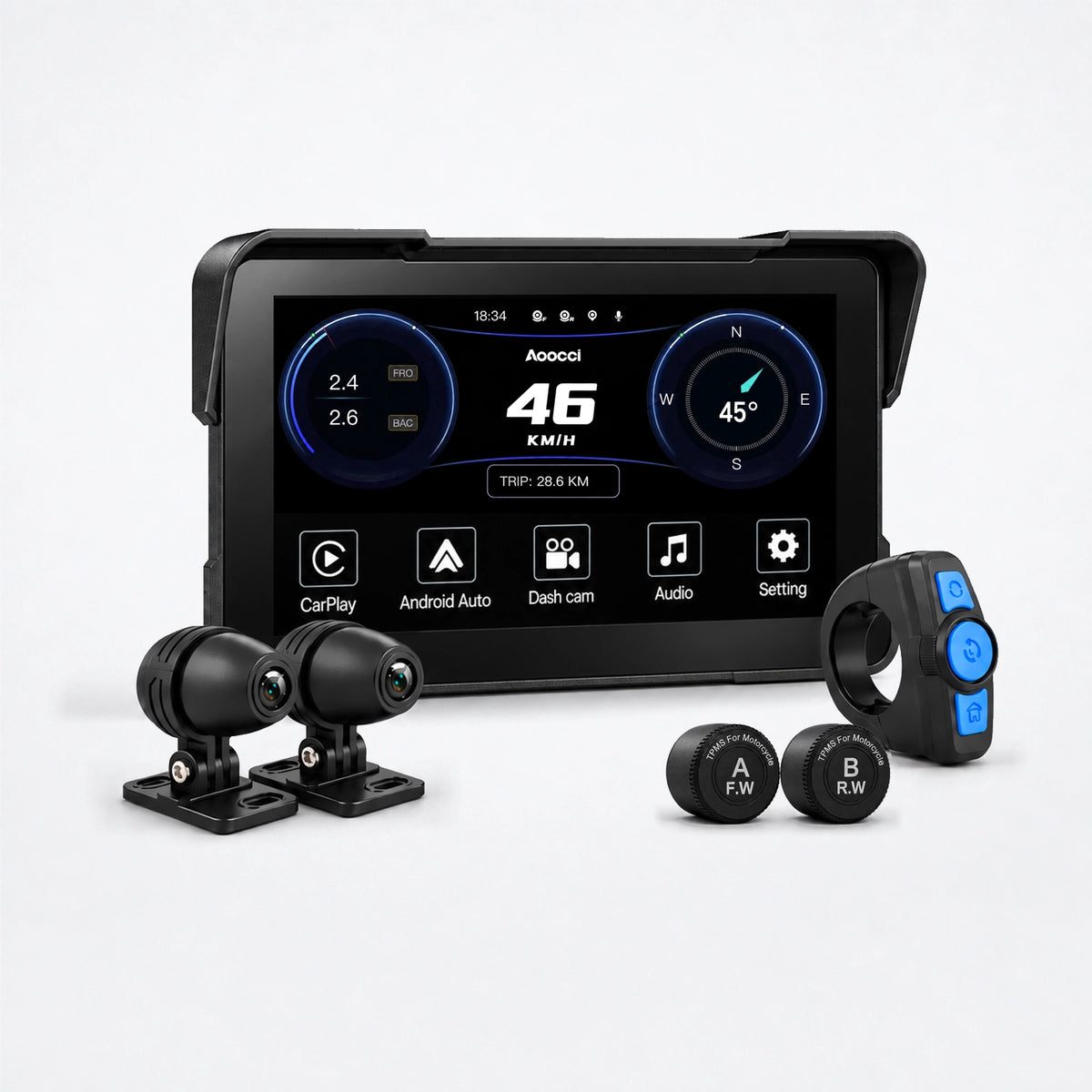 D7B 7" con CarPlay wireless e dash cam Dual 2K