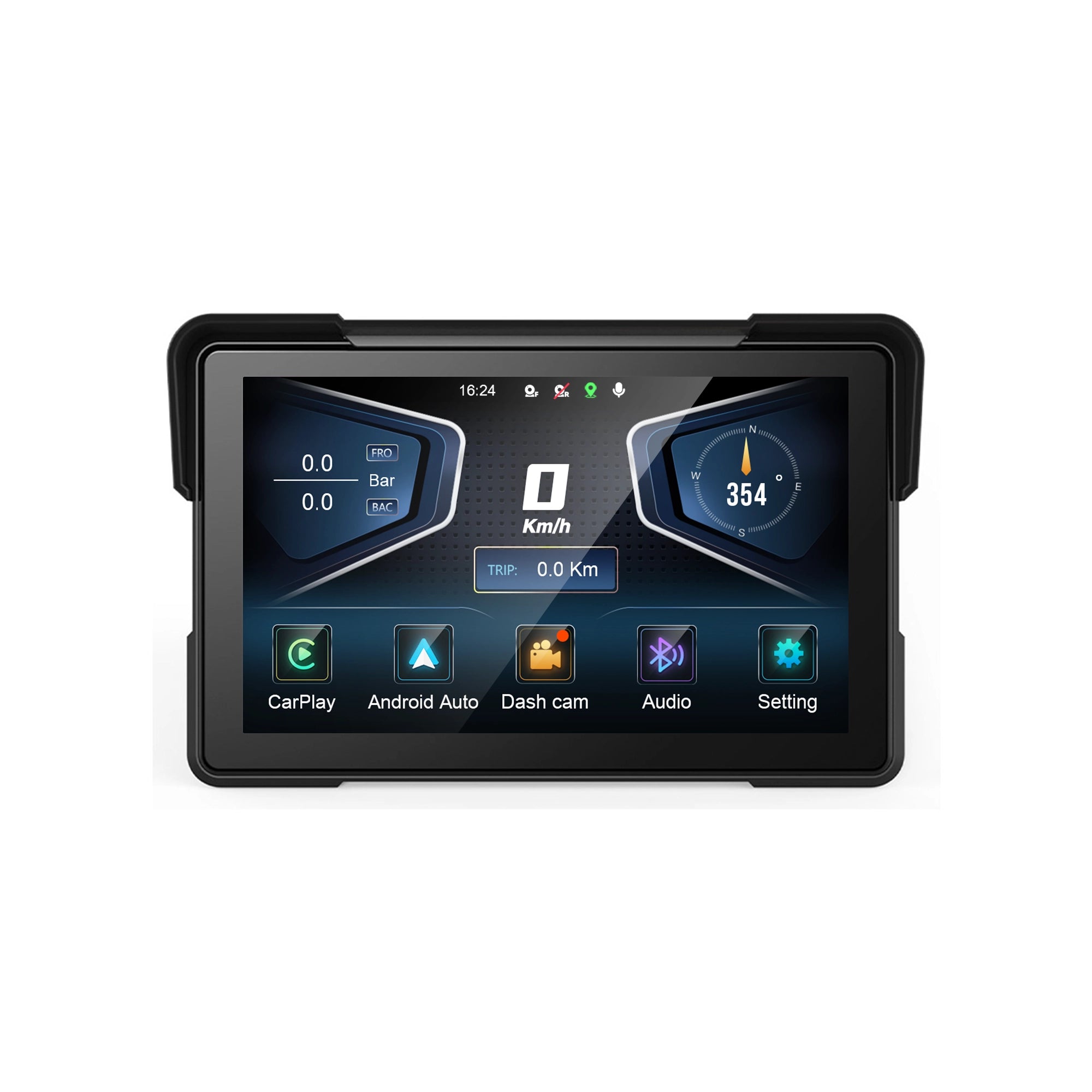 D7A 7" CarPlay Wireless & Dash Cam Moto Dual 2K