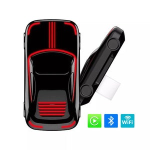 Aoocci WA18 Scatola AI con CarPlay Wireless - Luci ambientali RGB 7 colori, design compatto, connessione stabile Bluetooth 5.0 e WiFi 5.8GHz