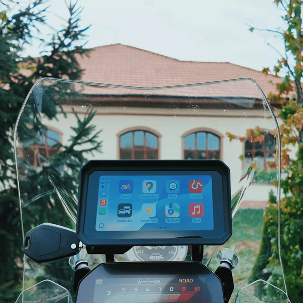 BM6/BM7 – Display Wireless CarPlay & Android Auto per BMW Motorrad con Cradle OEM (Navigation Preparation) + Wonder Wheel