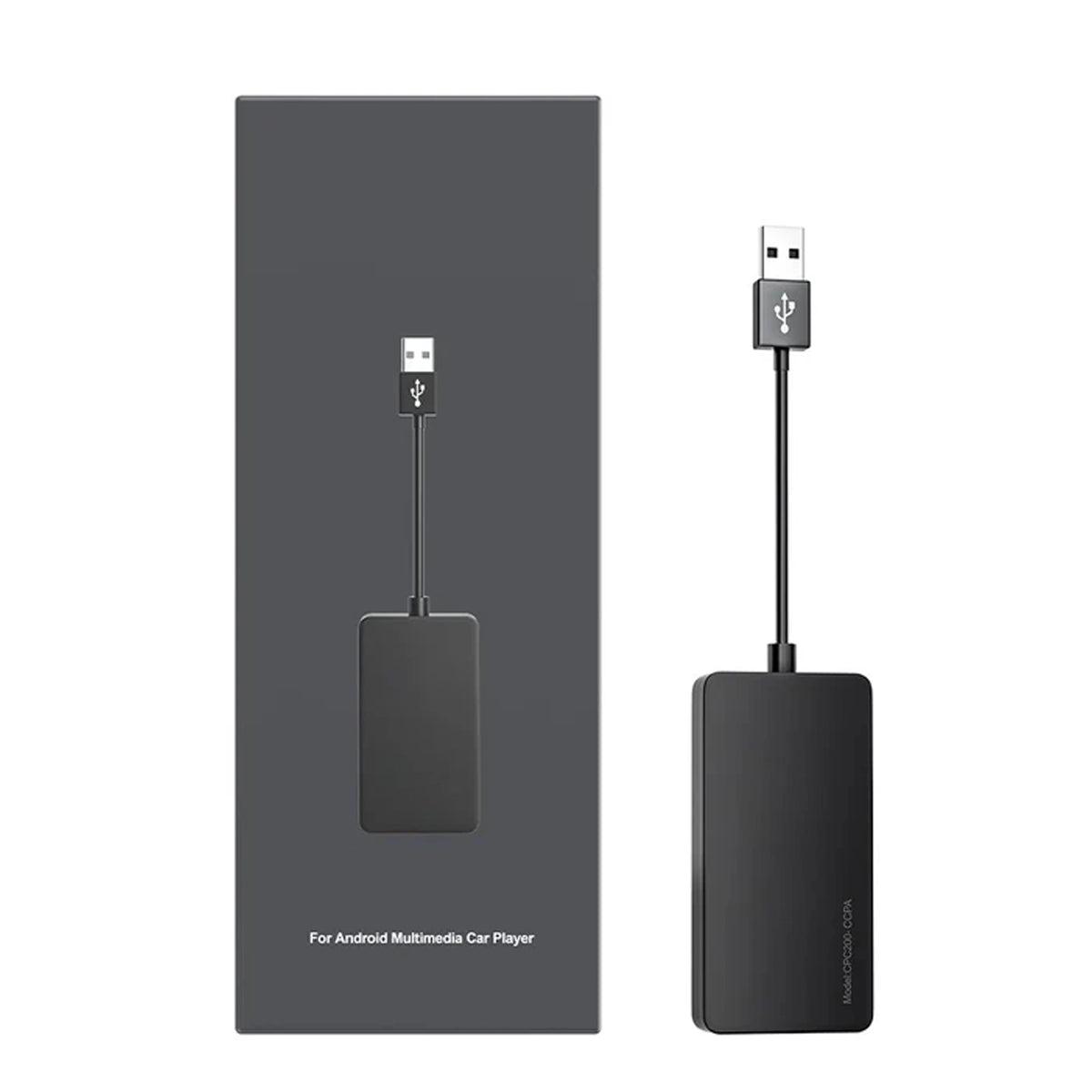 Adattatore CarPlay wireless nero con cavo USB e connettore