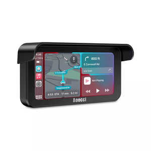 Aoocci C6 Pro Schermo Moto con Parasole Antiriflesso e Interfaccia CarPlay - Vista Angolare