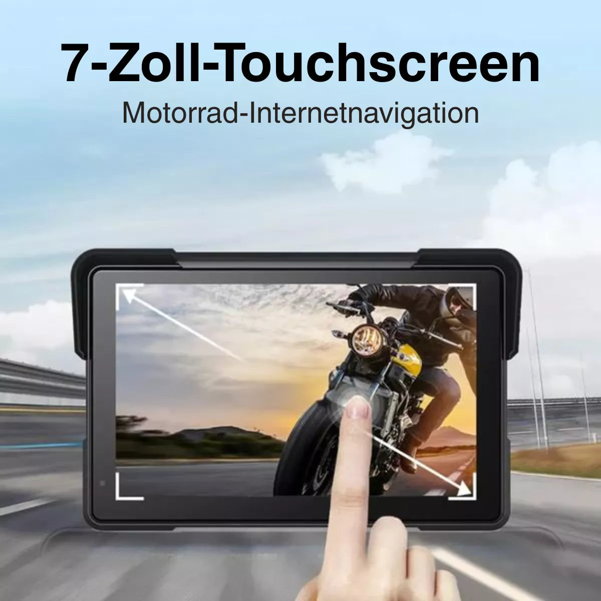 Schermo touchscreen da 7 pollici Aoocci C7: navigazione internet e mappe chiare in moto