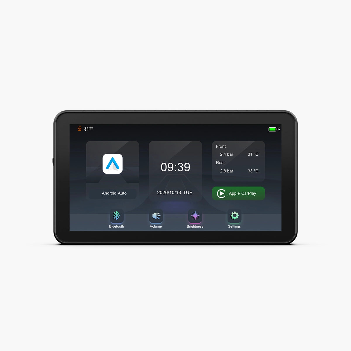 Display CarPlay per moto con schermata iniziale Android Auto e CarPlay