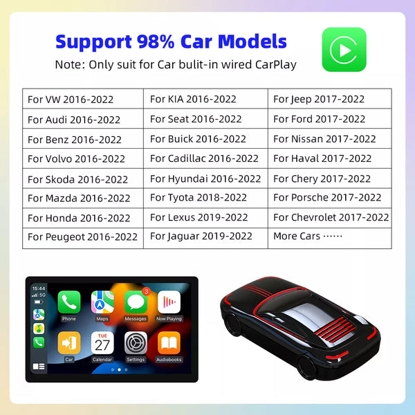 WA18 Scatola AI con CarPlay Wireless e Luci Ambientali RGB