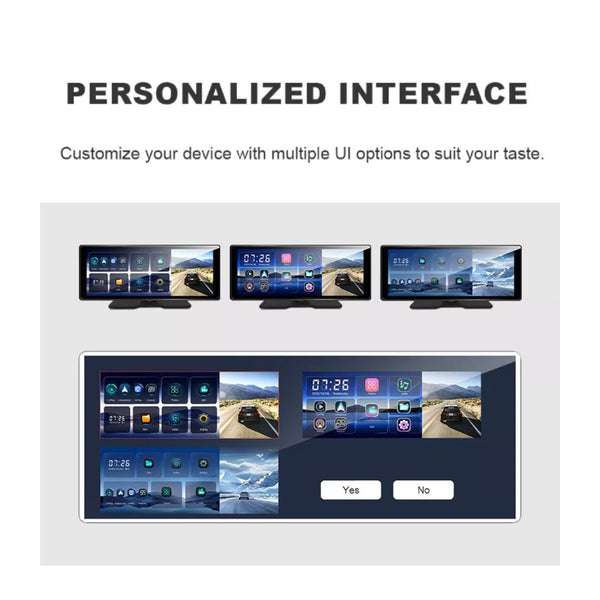 P113 Dashcam 4K 11.3" CarPlay Wireless Android Auto - Doppia Camera 2K ADAS GPS Navigatore