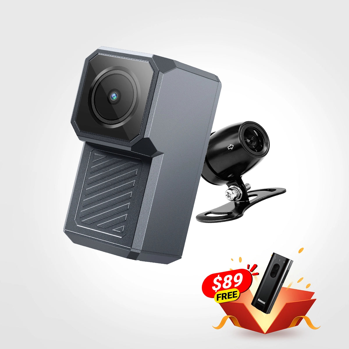 R1 – Dash Cam Moto Senza Schermo 2K QHD (Fronte/Retro) con Wi‑Fi 5.8GHz, Sony Starvis e IP67