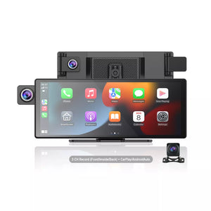 Aoocci P109 Dash Cam 3 Canali - Display 10" 2K con CarPlay e Android Auto, registrazione in loop e trasmissione FM