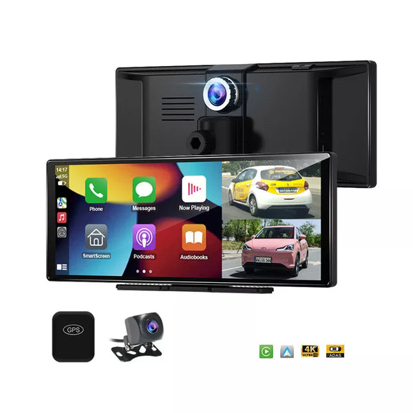 P113 Dashcam 4K 11.3" CarPlay Wireless Android Auto - Doppia Camera 2K ADAS GPS Navigatore