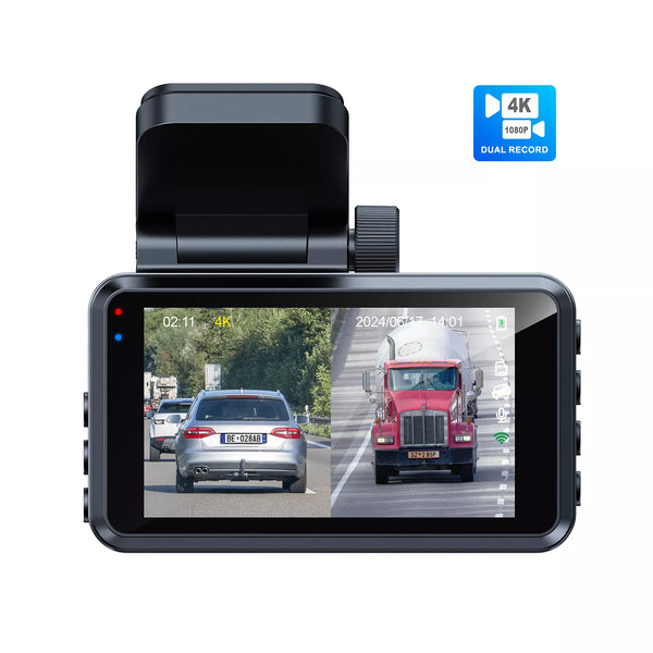 P301 Dash Cam 4K 3" con Doppio Registratore Anteriore/Posteriore, WiFi e GPS Integrati